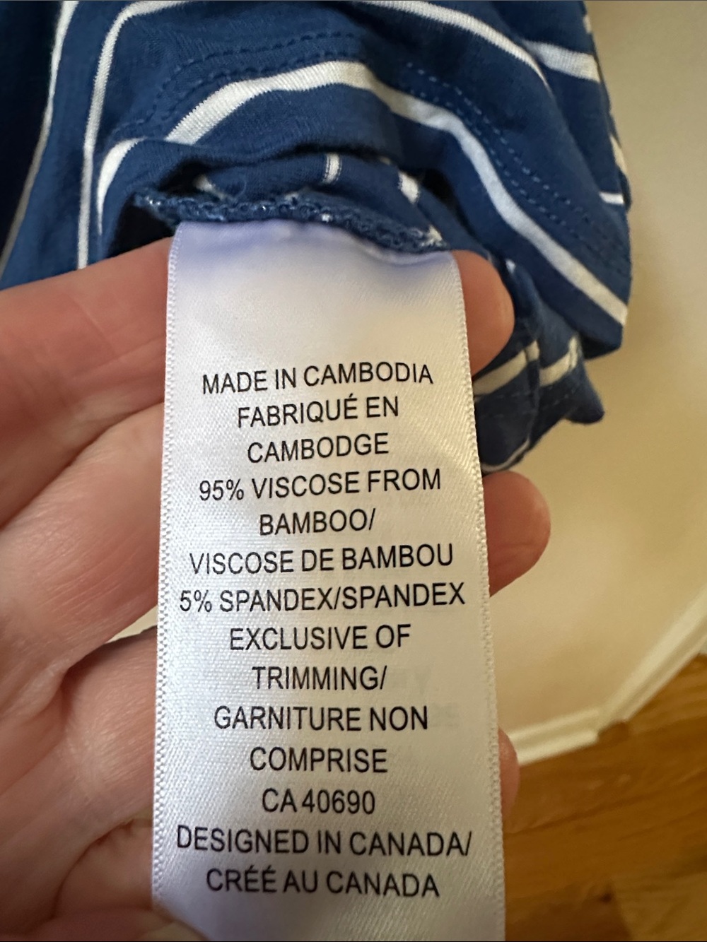 2/$20 Women's Navy Stripped Tee - Picture 3 of 6